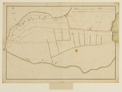 216099 Kadastraal uittreksel van de gemeente Abstede, sectie A, tweede blad, het terrein tussen de Minstroom en Kromme ...